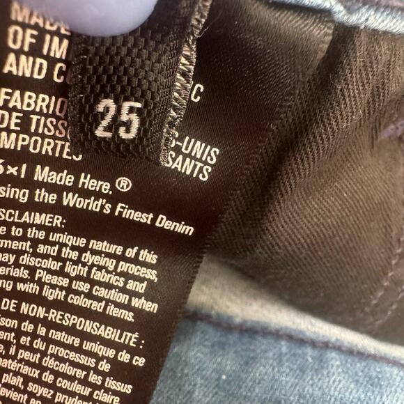 3x1 Womens Bootcut Jeans Raw Hem Crop Mid Rise Stretch Cotton Blend Med Wash 25 - Picture 9 of 10